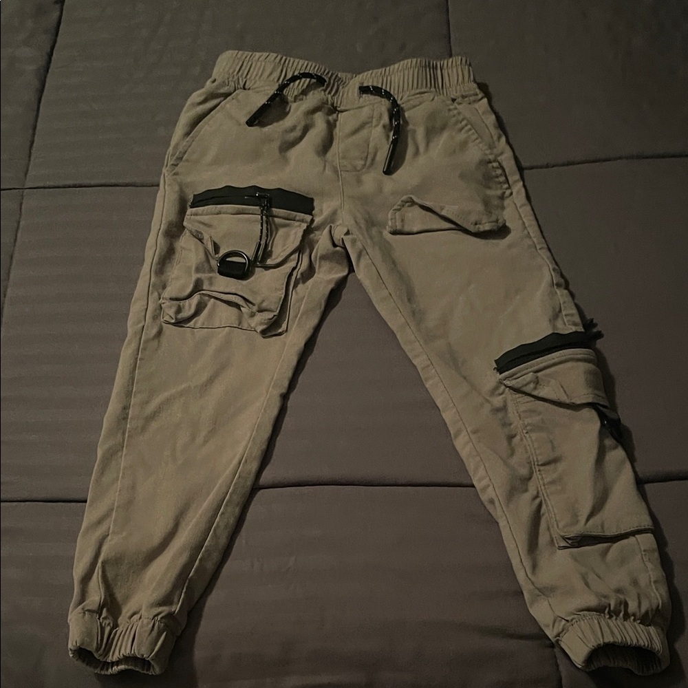 Kids Cargo Joggers - Tan